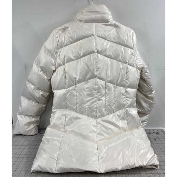 Calvin Klein White Puffer Jacket Down Fill Hidden Hood Women's Size M ~~minty~~ - Picture 9 of 16